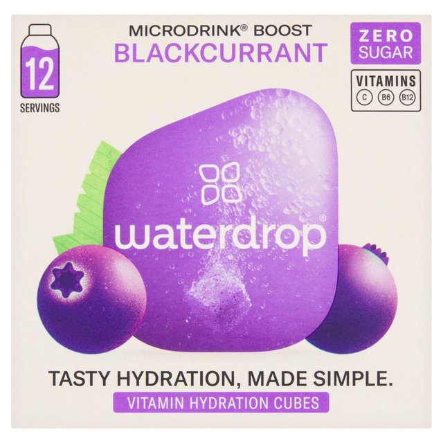 Waterdrop Boost Blackcurrant Vitamin Hydration Cube   12 per pack GOODS M&S   