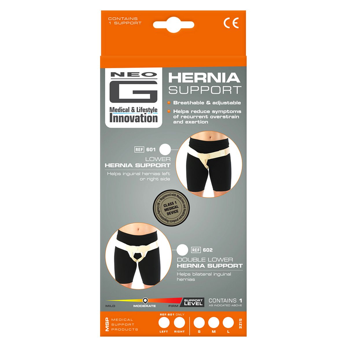 Neo G Lower Hernia Support - Left - Large GOODS Boots   