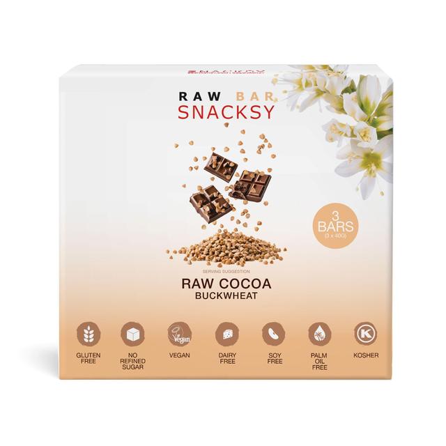 Snacksy Raw Chocolate Buckwheat   3 x 40g GOODS M&S   