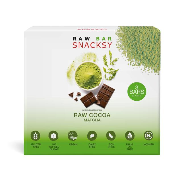 Snacksy Raw Chocolate Matcha   3 x 40g GOODS M&S   