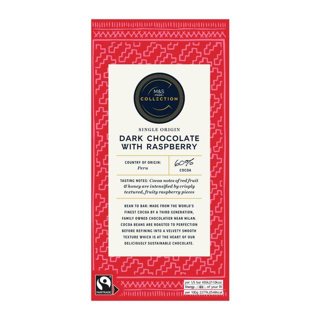 M&S Collection 60% Peruvian Dark Chocolate with Raspberry   100g