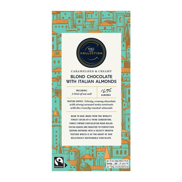 M&S Collection Blond Chocolate with Italian Almonds   100g