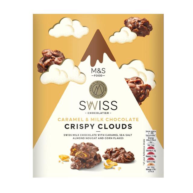 M&S Swiss Caramel & Milk Chocolate Crispy Clouds   140g