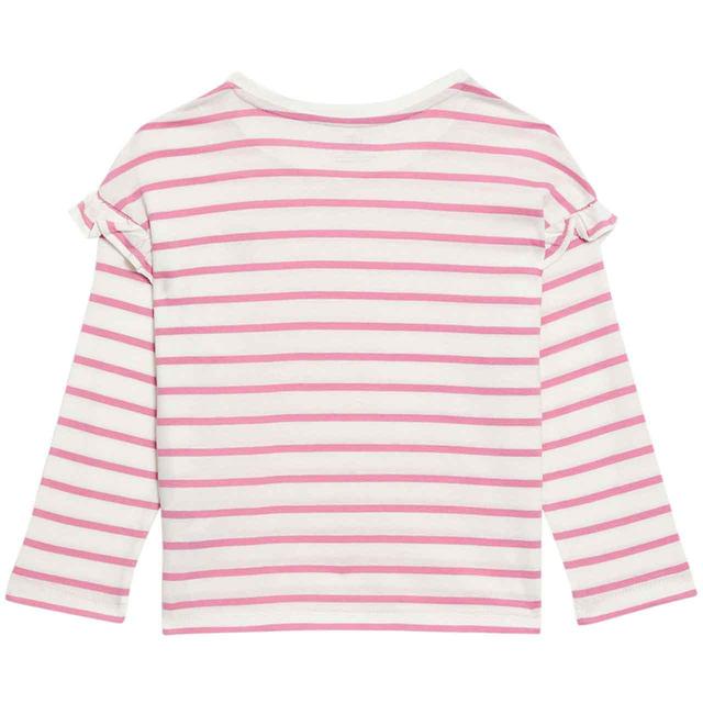 M&S Stripe Heart Top 2-7 Years Pink GOODS M&S   