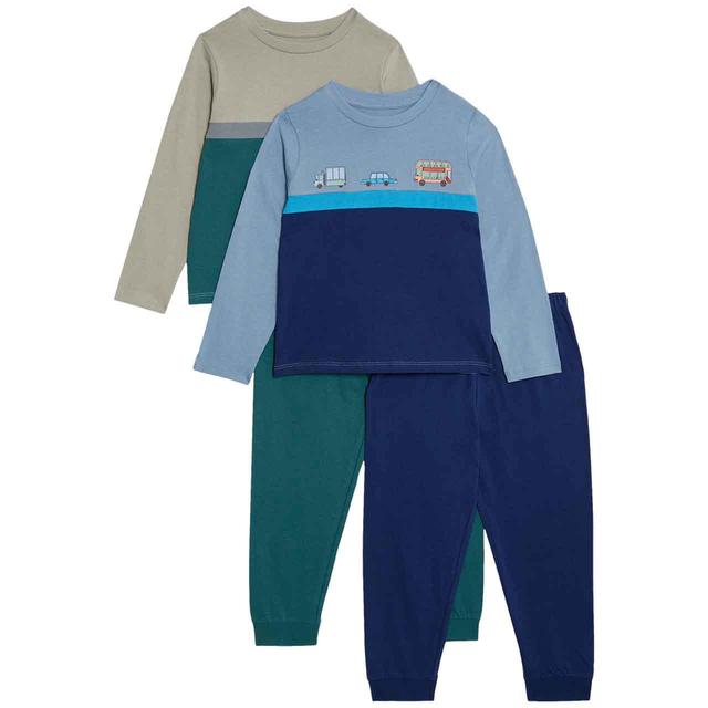 M&S Transport Cut and Sew Pyjamas 2-7 Years Blue GOODS M&S   