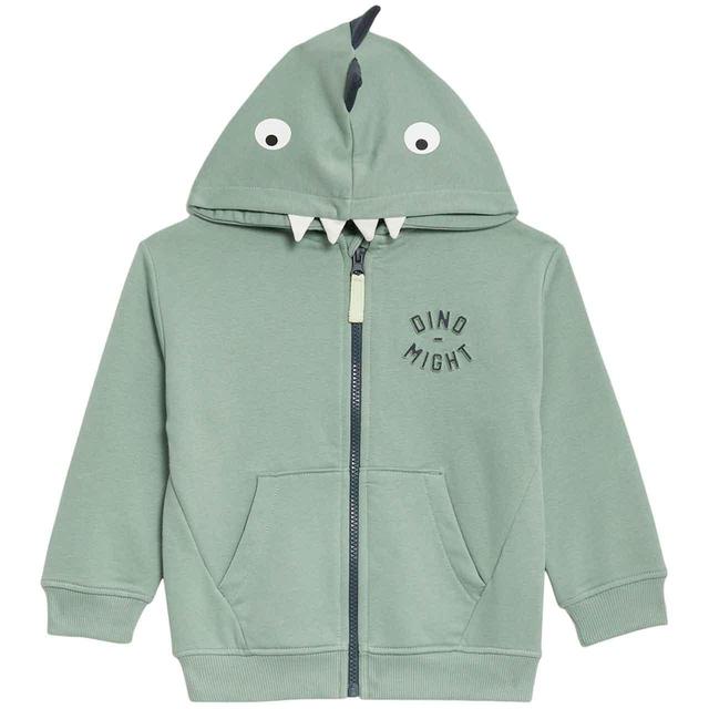 M&S Monster Spike Zip Hoodie 2-7 Years Green