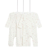 M&S Pure Cotton Floral Sleepsuits 3 Pack Newborn-3 Years Cream Mix GOODS M&S   