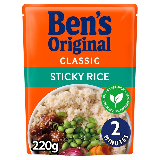 Bens Original Sticky Rice Microwave Rice   220g GOODS M&S   