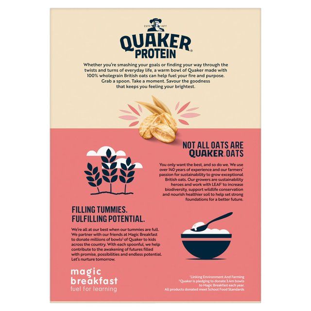 Quaker Oat So Simple Protein Strawberries & Cream Porridge Sachets Cereal   8 x 1 per pack GOODS M&S   