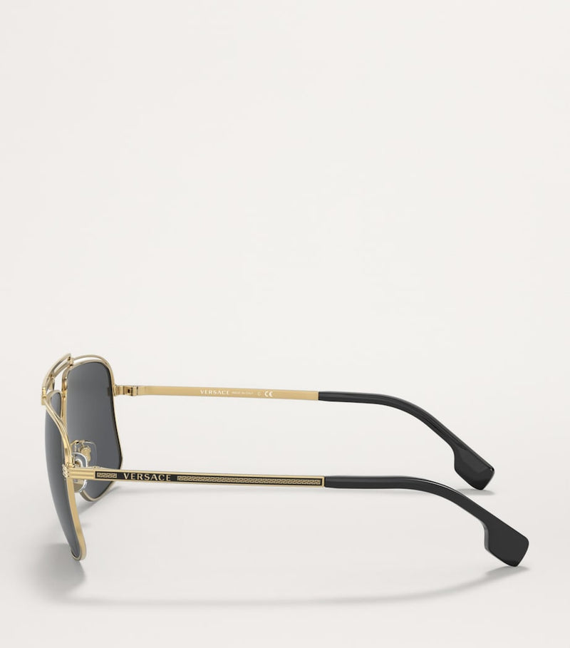 Versace metal aviator sunglasses with gold-tone frame, imported from the UK