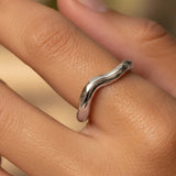 MUCHV open wave ring in 18k gold or silver, UK version