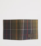 Barbour tartan leather-detail wallet (British brand)