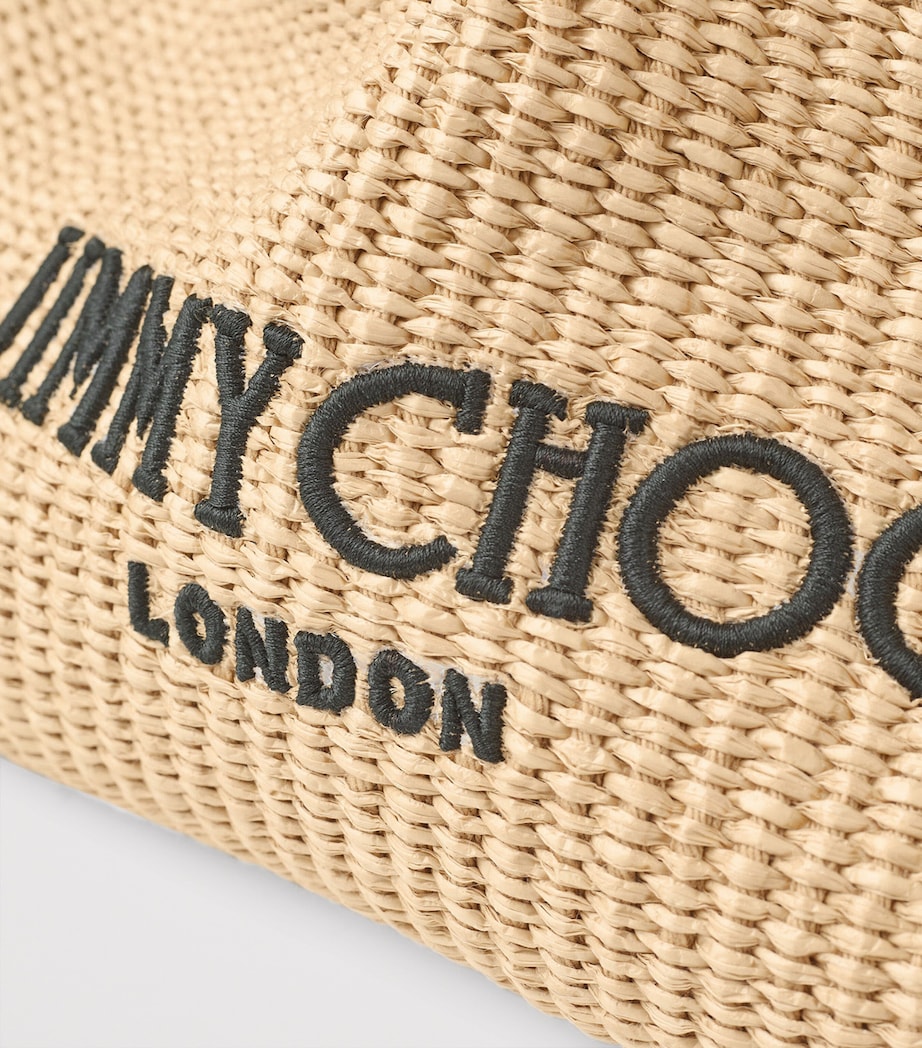 Jimmy Choo large raffia drawstring tote bag - British product