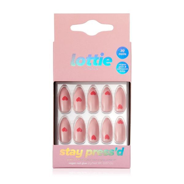 Lottie London Stay Press'D on Nails - Heart To Heart GOODS Superdrug   