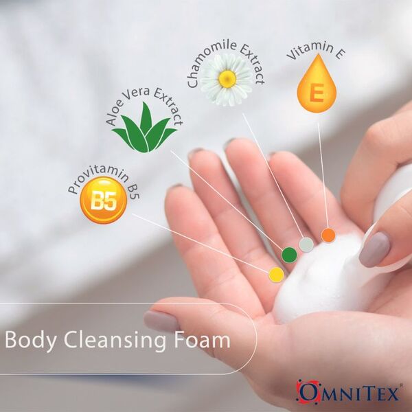 Omnitex body cleansing foam rinse free 500ml - British product