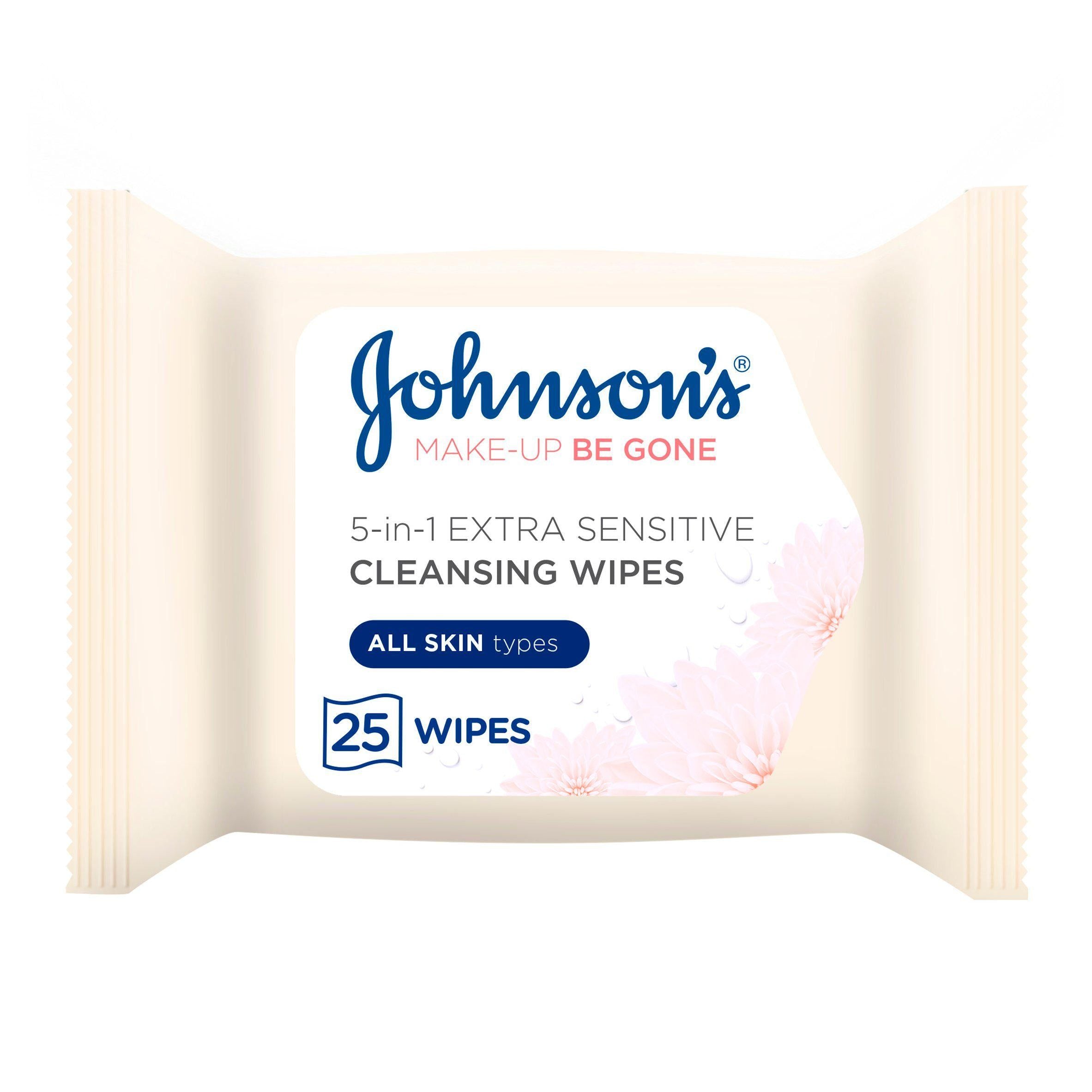 Johnson's Face Care MakeUp Be Gone Extra-Sensitive Wipes 25 Wipes PERSONAL CARE Sainsburys   