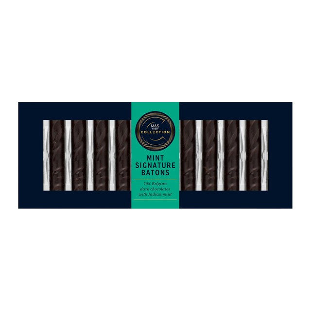 M&S mint dark chocolate batons 130g, imported from the UK