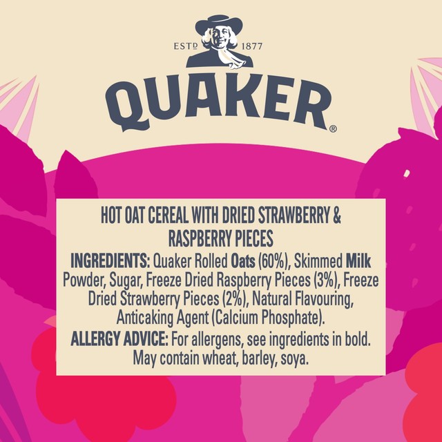 Quaker Porridge Pot Summer Berries 58g, imported from the UK
