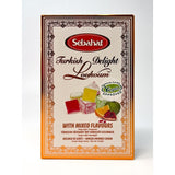 Sebahat Turkish Delight mixed flavours orange, apple and pomegranate 200g box (British brand)