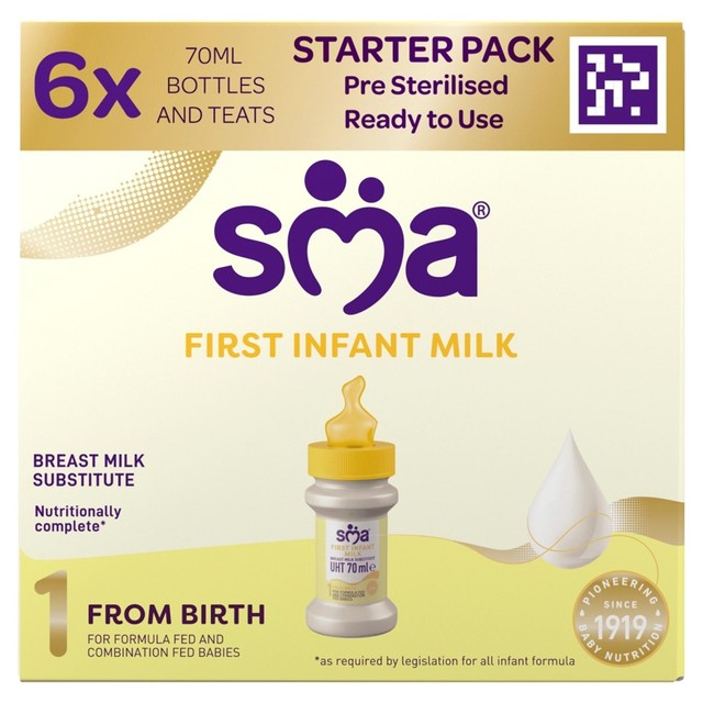 SMA First Infant Milk From Birth Starter Pack 6 x 70ml (British brand)