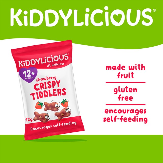 Kiddylicious Crispy Tiddlers snack Strawberry 4 pack, UK version
