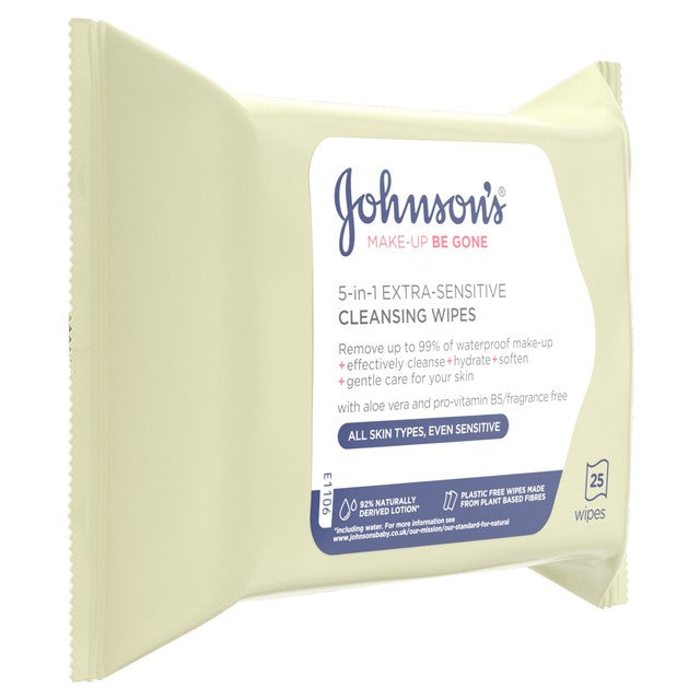 Johnson's Extra-Sensitive Cleansing Wipes 25 per pack, UK version