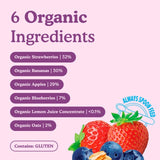 Little Freddie organic strawberries, blueberries and oats baby food pouch 6 x 100g, UK version