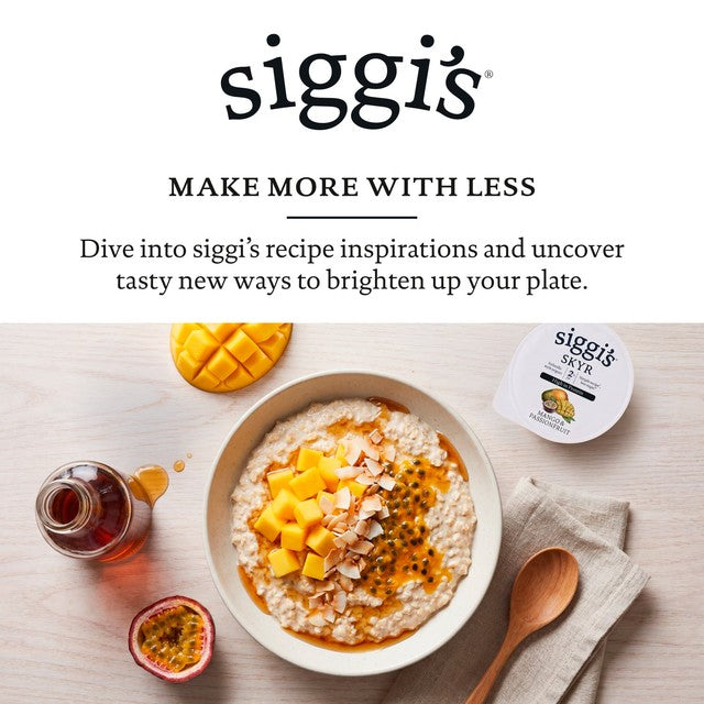 Siggi's skyr yogurt Mango Passionfruit, imported from the UK