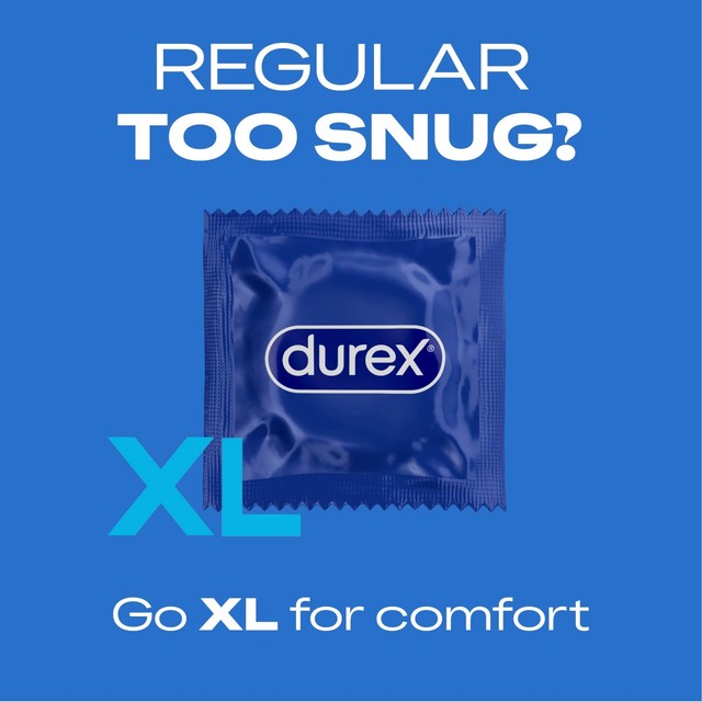 Durex XL condoms with extra silicone lube wide fit 12 pack - British product