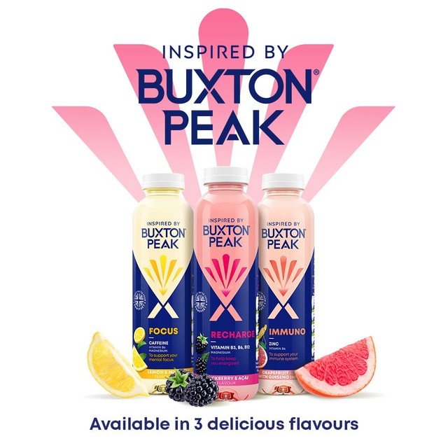 Buxton Peak Immuno grapefruit and ginseng still vitamin water, imported from the UK