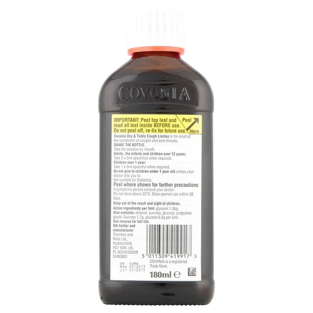 Covonia Dry & Tickly Cough Linctus 180ml - British product
