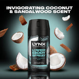 Lynx coconut sandalwood lower body deodorant spray 100ml, UK version