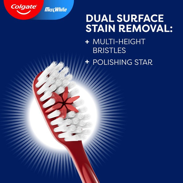 Colgate Max White Medium Manual Toothbrush 3 pack - British product