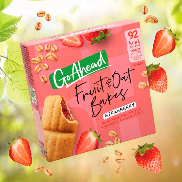 Go Ahead Strawberry Oat Bakes 6pk, imported from the UK