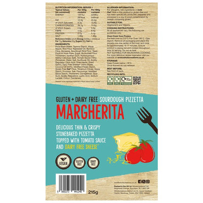 Pizzetta Surgelée Sans Lait & Sans Gluten Margherita Wholecreations 215g