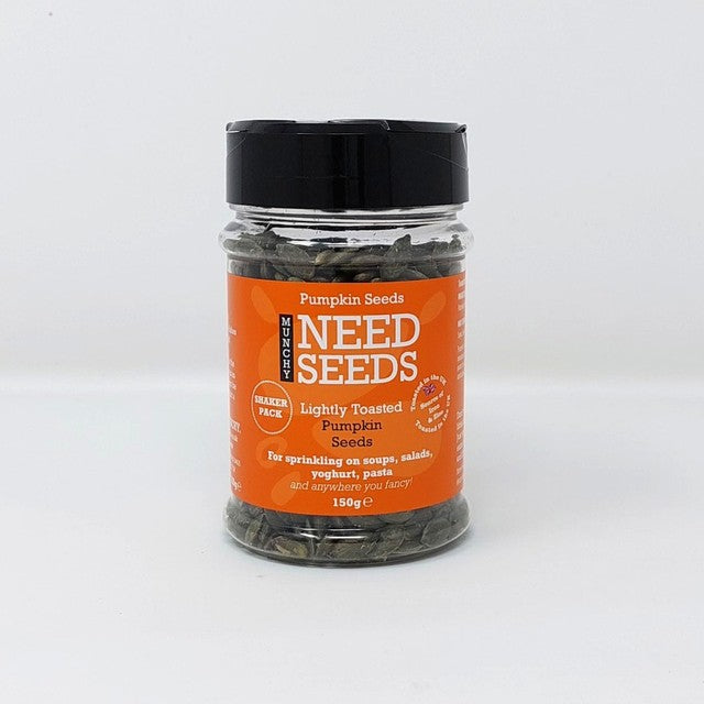 Munchy Seeds lightly toasted pumpkin seeds 150g, imported from the UK
