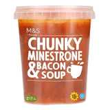M&S Chunky Minestrone Soup with Bacon 600g, imported from the UK