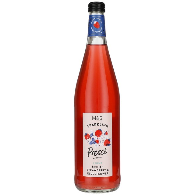 Marks & Spencer Sparkling Strawberry & Elderflower Pressé 750ml imported from the UK
