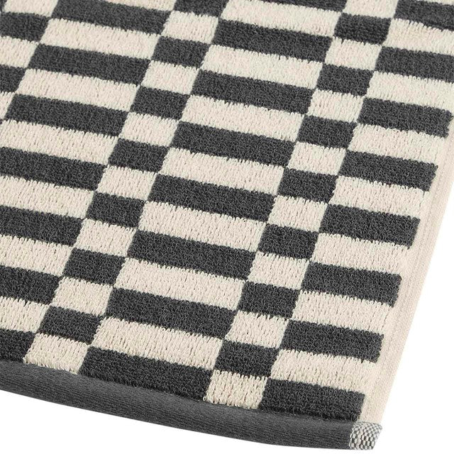 M&S bath towel geometric check charcoal, imported from the UK