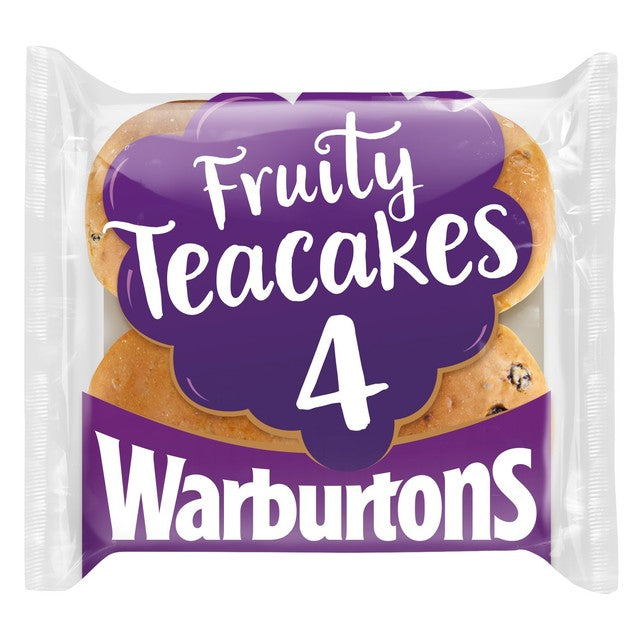 Warburtons fruity teacakes 4 per pack (British brand)