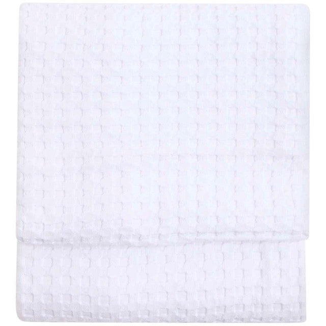 M&S pure cotton waffle throw soft white 150x200cm, imported from the UK