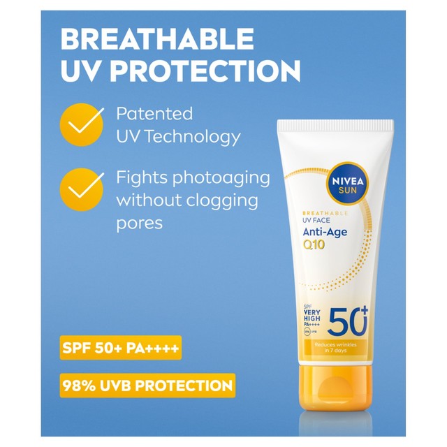Nivea sun cream SPF50 anti-age 40ml, UK version