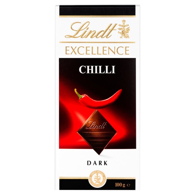 Lindt dark chilli chocolate bar 100g, UK version