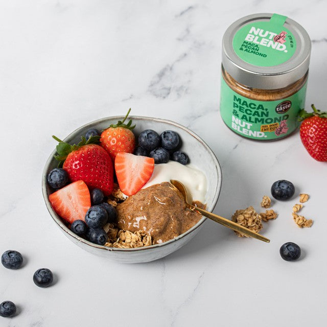 Nut Blend maca, pecan & almond butter 200g, imported from the UK