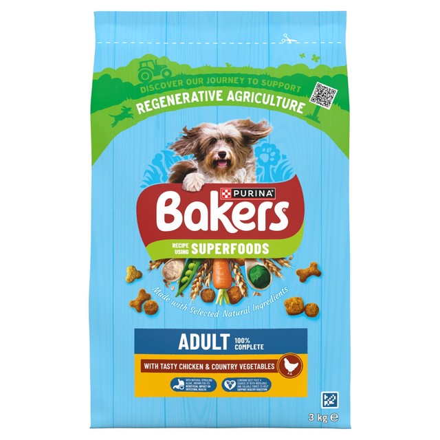 Bakers chicken with vegetables dry dog food 3kg - British product