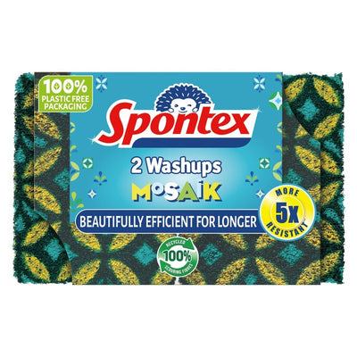M&S Spontex Mosaik Washups Sponge Scourers 2 Pack- Buy online at McGrocer