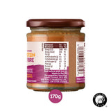 Jar of Meridian crunchy almond butter made from 100% nuts, imported from the UK