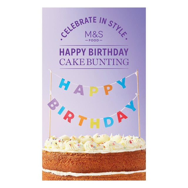 M&S Happy Birthday Cake Bunting, imported from the UK