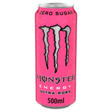 Monster Ultra Rosa Zero Sugar energy drink 500ml can, imported from the UK