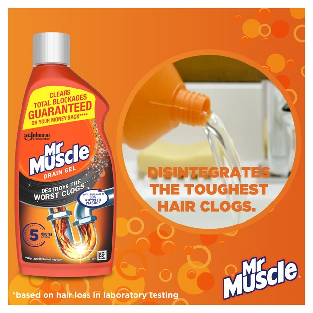 Mr Muscle Power Gel drain unblocker 500ml, imported from the UK